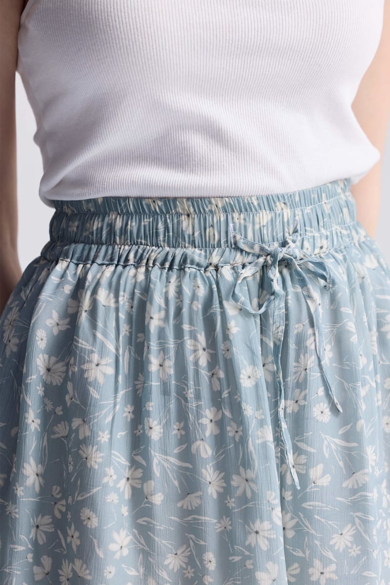 Drawstring Short Skirt - Floral Poetry