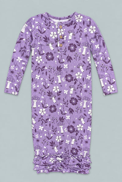 Mushroom Floral Ruffle Gown - Meadow