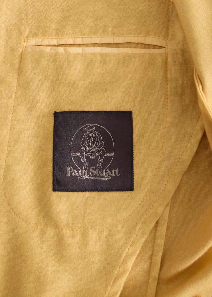 Garment Washed Two Button Jacket - Mustard