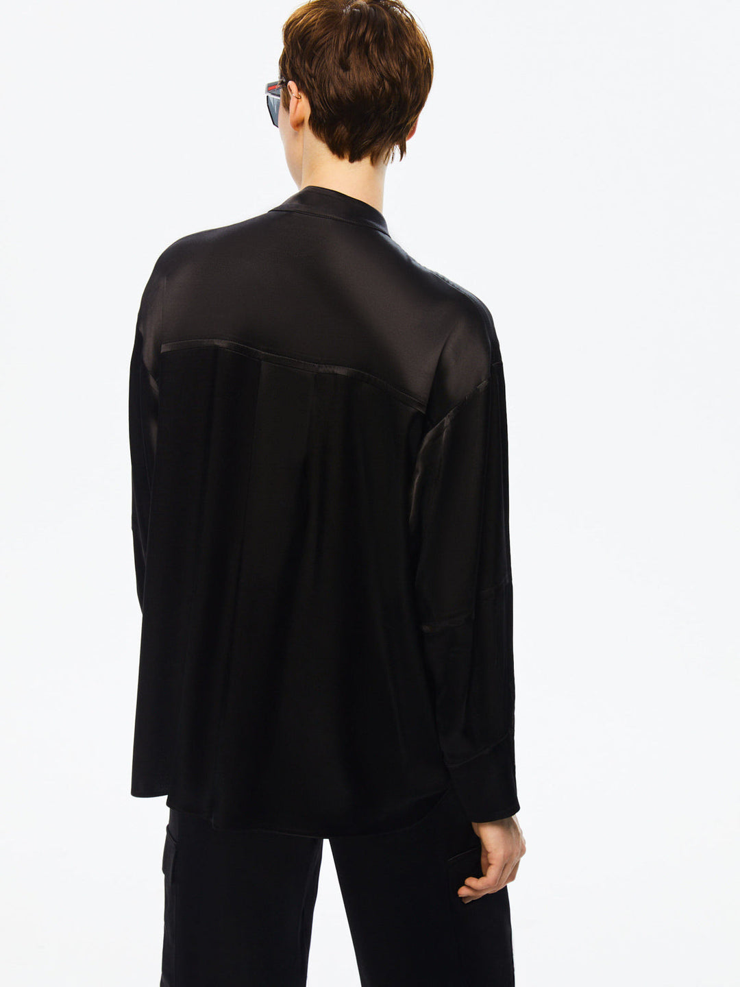 Mandarin Collar Shirt - Black