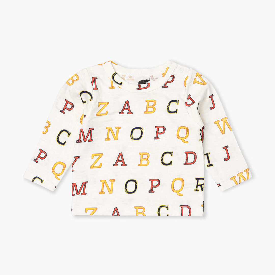 Long Sleeve Crewneck Tee - Alphabet City on Neutral