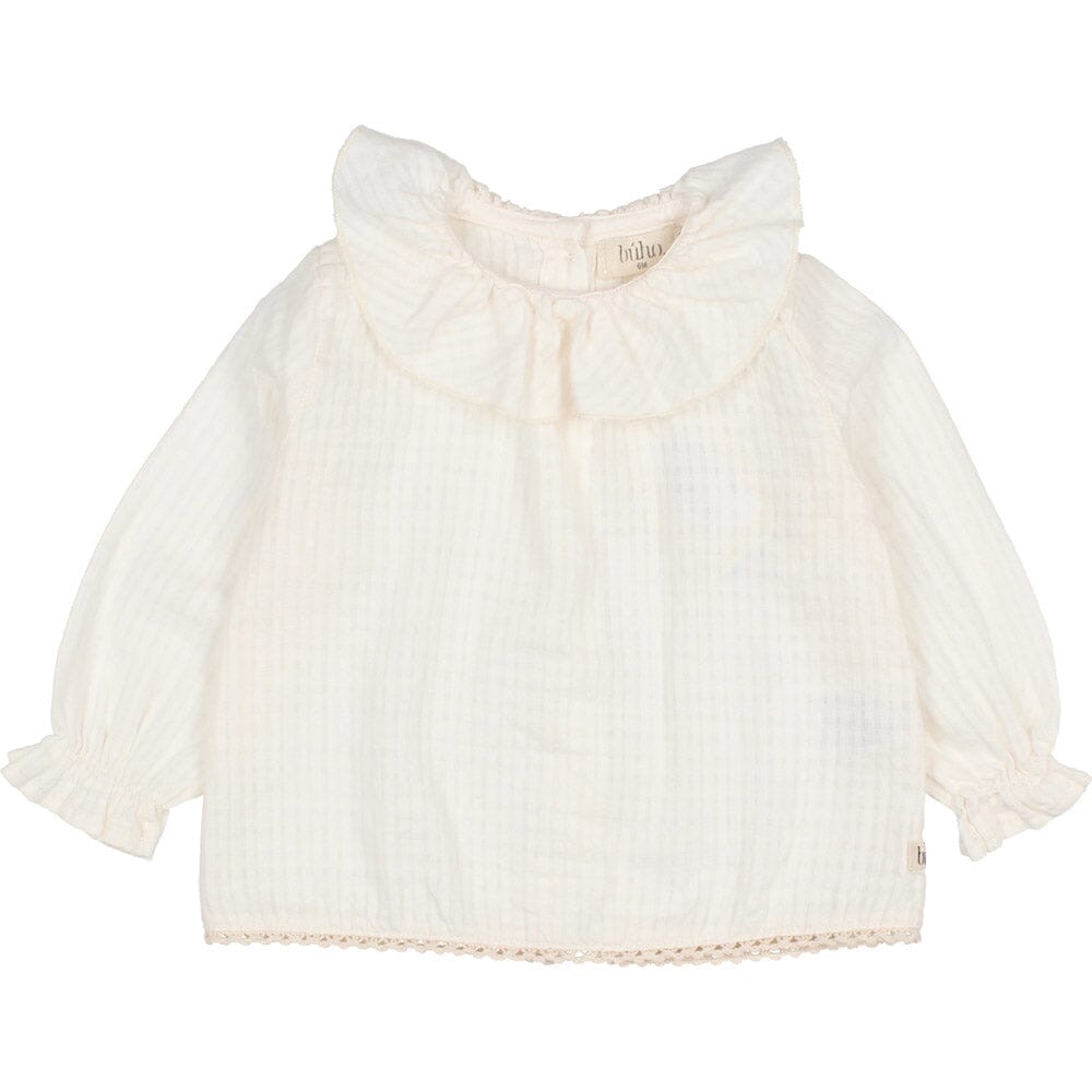 Baby Sheer Check Blouse - Talc Blouses Buho 