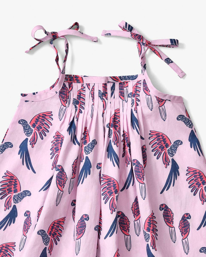 Tie Dress - Parrot Cotton Candy