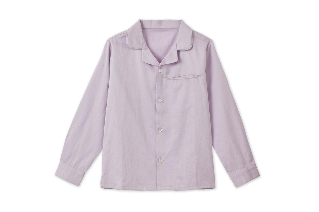 Baby LS Organic Cotton Woven Collared Shirt - Lavender