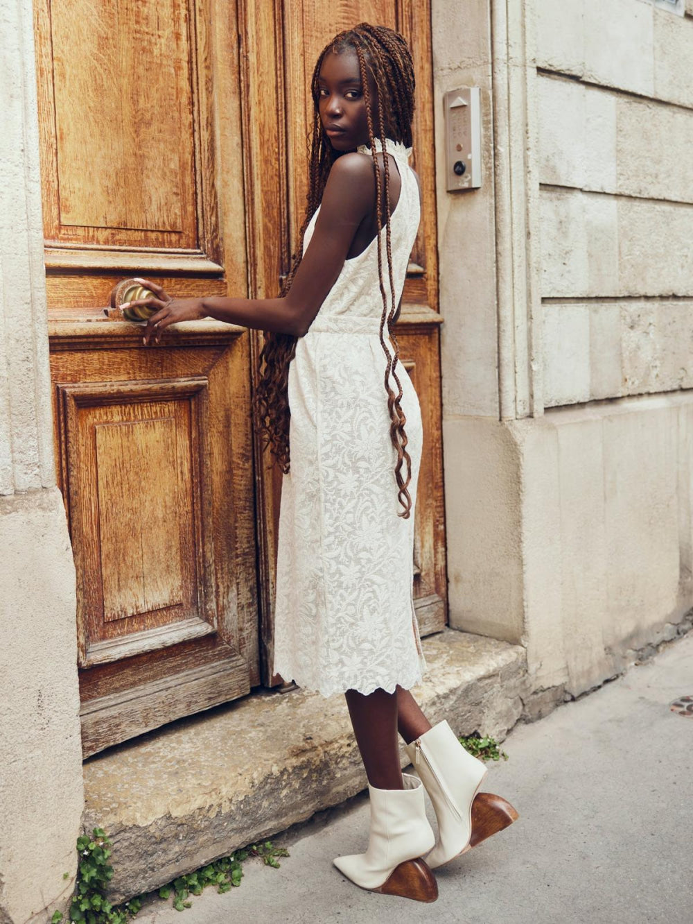 Ilona Midi Dress - Ivory Crochet Lace - FINAL SALE - Dresses