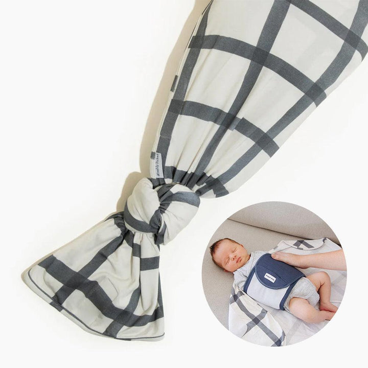 Indigo Windowpane Swaddle II - Swaddle - Baby