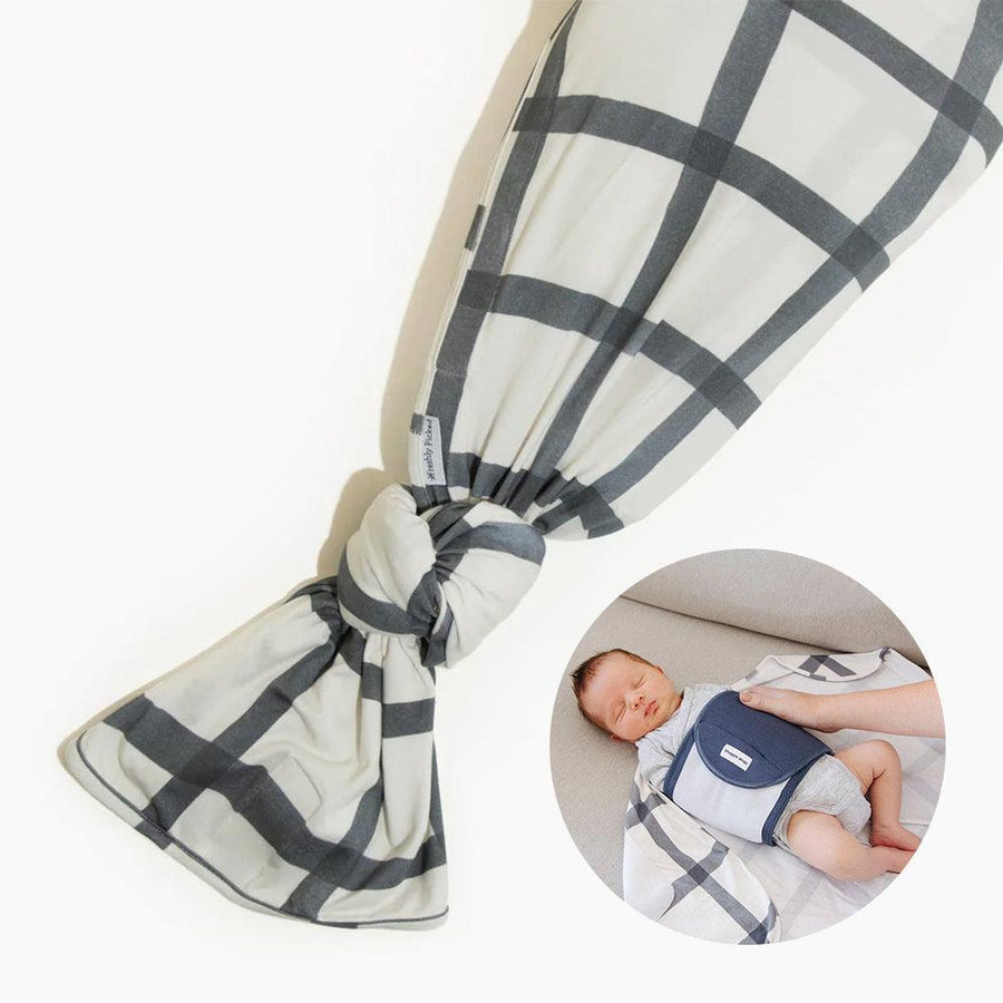 Indigo Windowpane Swaddle II - Swaddle - Baby