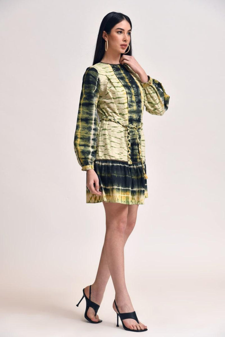 Indira Mini Dress - Olive - Dresses