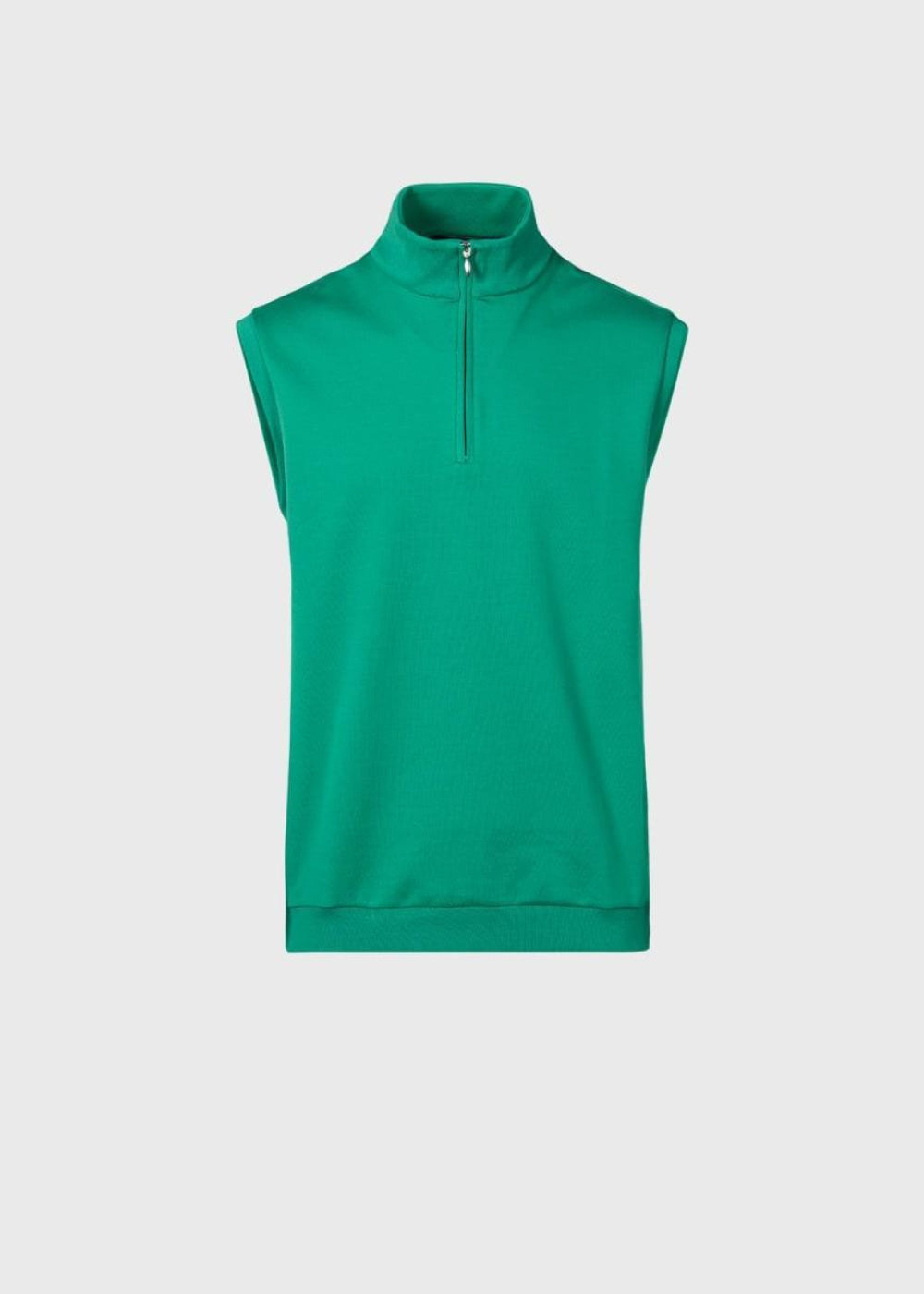 Interlock Cotton Jersey Pullover Vest - Green - Vest