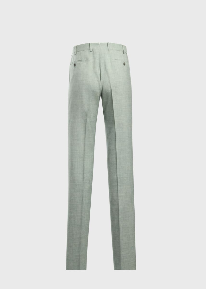 Wool Hopsack Solid Dress Trouser - Sage