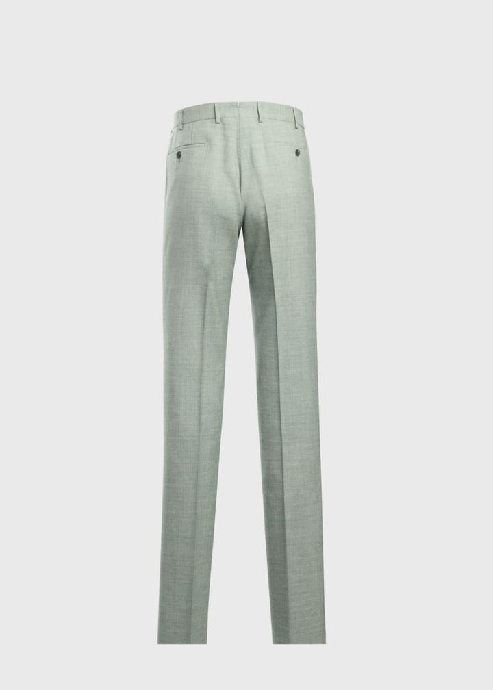 Wool Hopsack Solid Dress Trouser - Sage