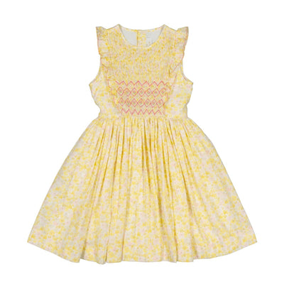 Iris Smocked Dress - Yellow Floral - 4T - Dresses