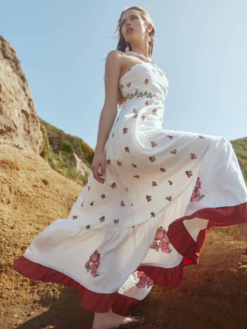 Isabel Dress - Sugar/Salsa Ditsy Floral/Salsa Floral Embroidery - FINAL SALE - Dresses