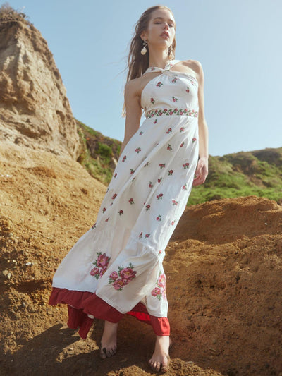 Isabel Dress - Sugar/Salsa Ditsy Floral/Salsa Floral Embroidery - FINAL SALE - Dresses