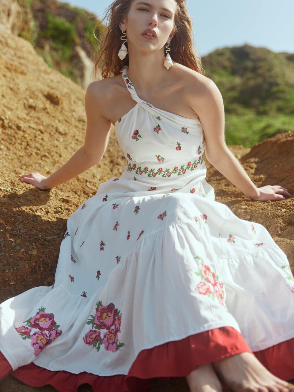 Isabel Dress - Sugar/Salsa Ditsy Floral/Salsa Floral Embroidery - FINAL SALE - Dresses