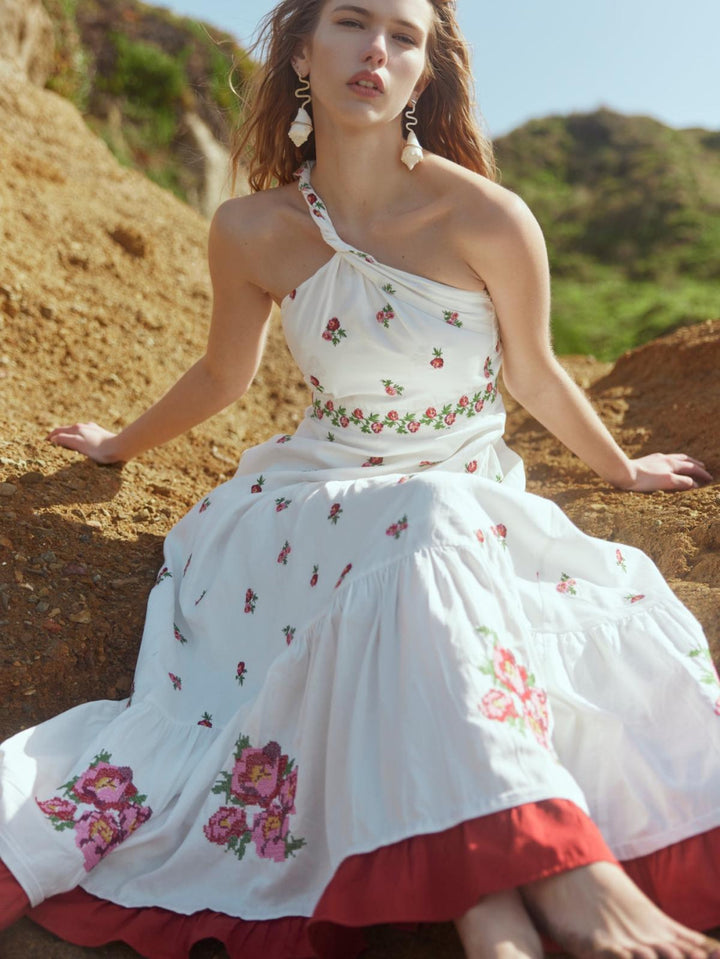 Isabel Dress - Sugar/Salsa Ditsy Floral/Salsa Floral Embroidery - FINAL SALE - Dresses