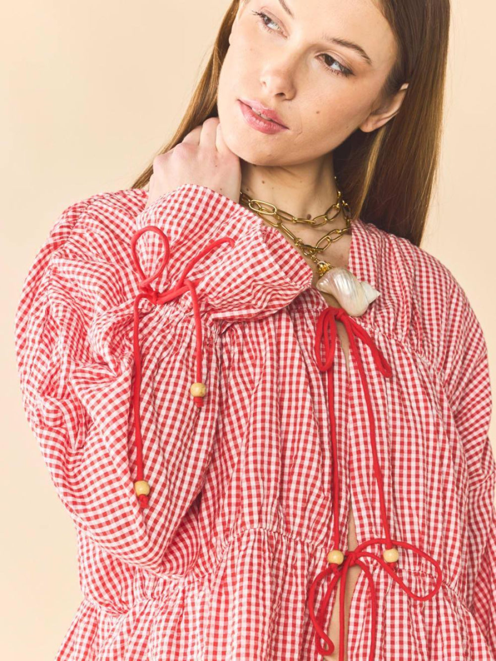 Isle Top x Rainey - Red Gingham - Blouse