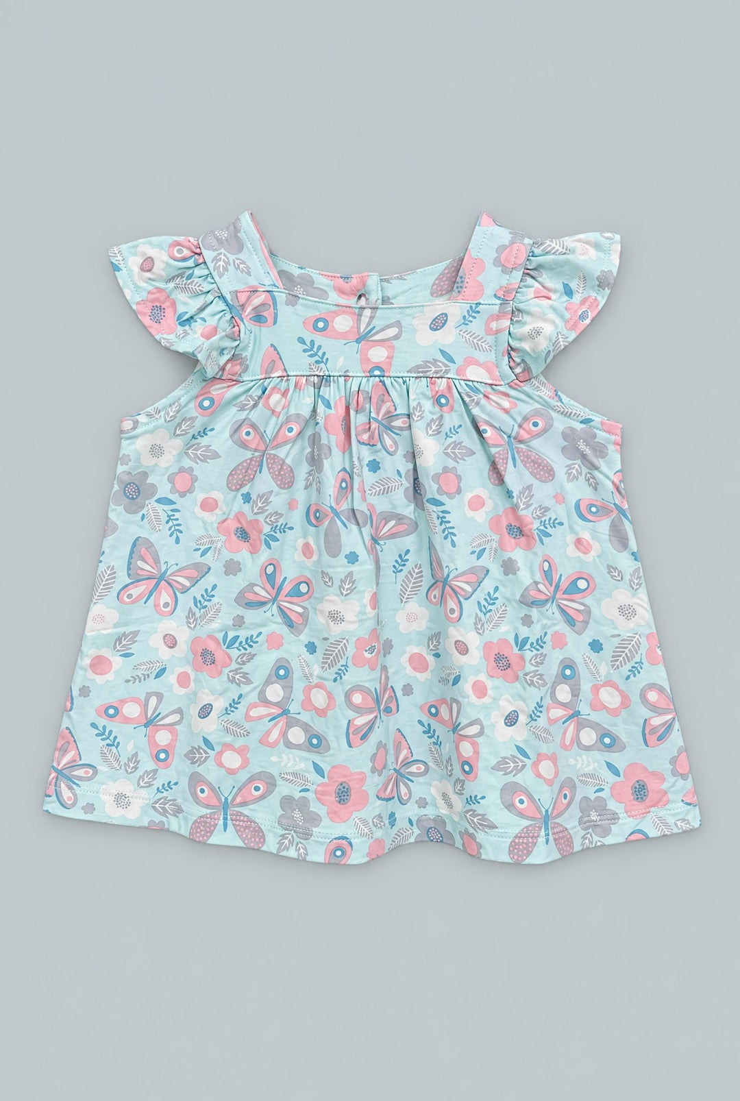 Ruffle Dress With Bloomer - Butterfly Aqua