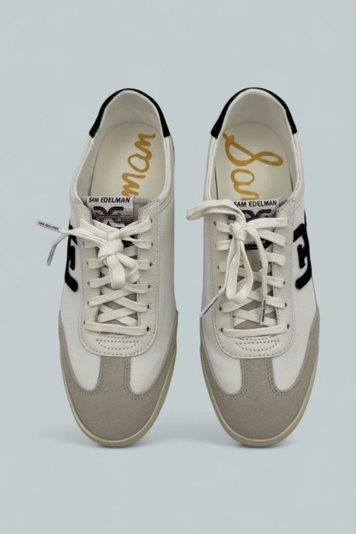 Ivey Lace-Up Sneakers - Greige/Bright White/Black - 8.5 - Sneaker