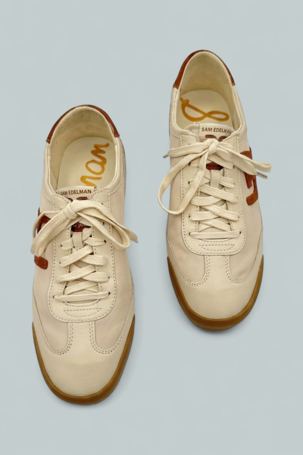 Ivey Low Top Sneakers - Ivory/Brown - 8 - Sneaker