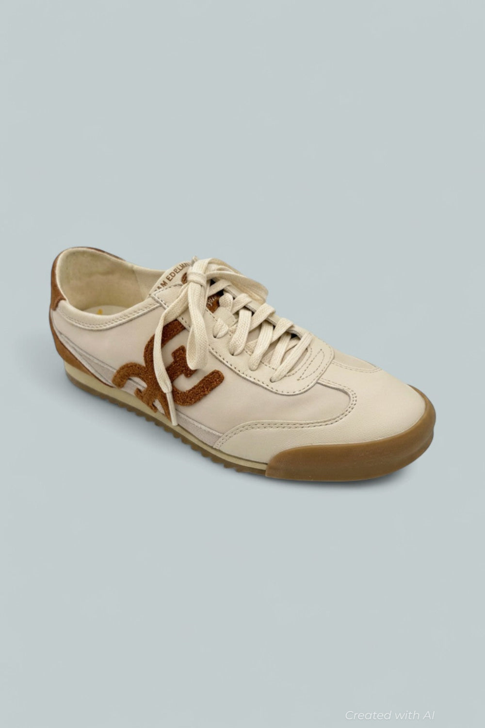 Ivey Low Top Sneakers - Ivory/Brown - 8 - Sneaker