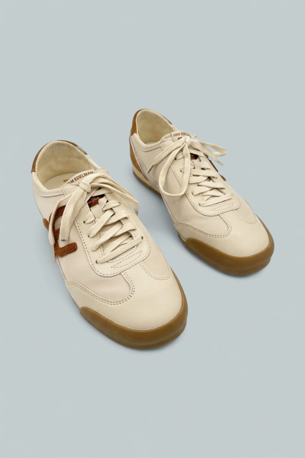 Ivey Low Top Sneakers - Ivory/Brown - 8 - Sneaker