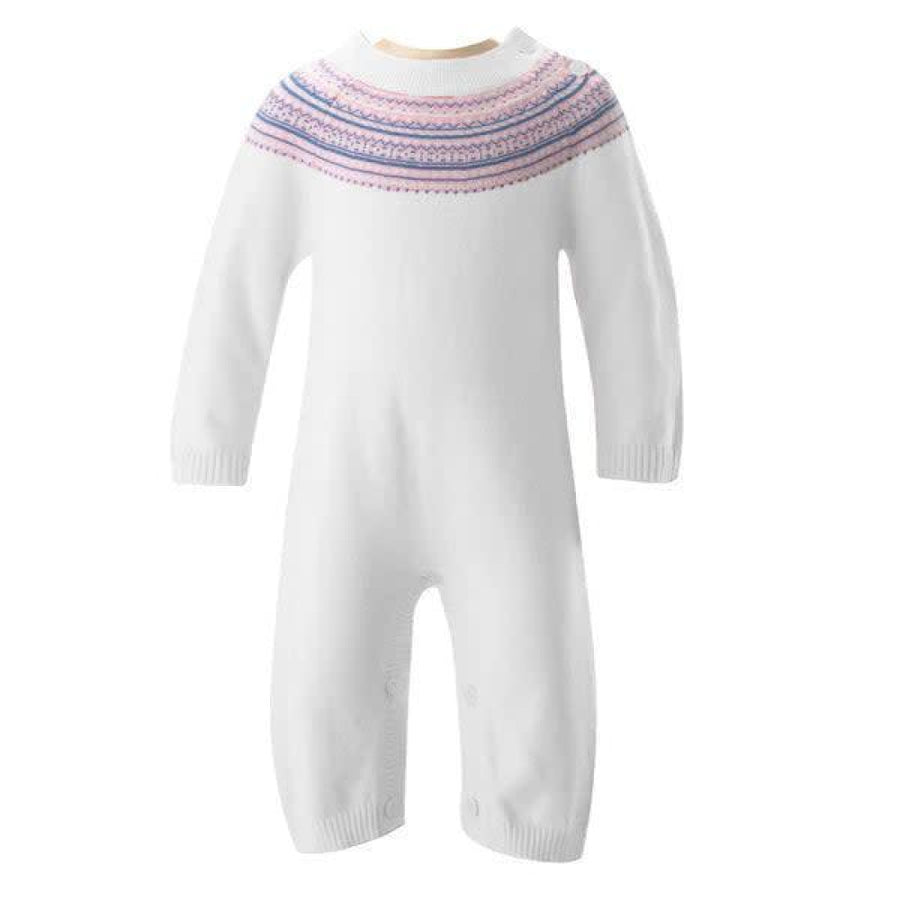Ivory Fairisle Knit Playsuit - Playsuit