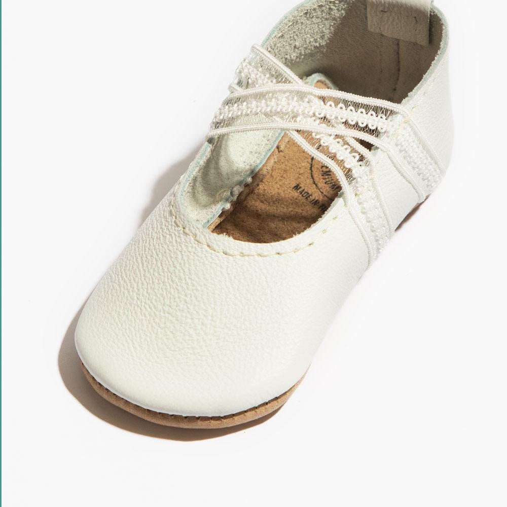 Ivory Lace Ballet Slipper Baby Shoe - ’Flats - Baby Kids Adult All’