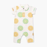 Organic Polo Romper - Citrus Crush