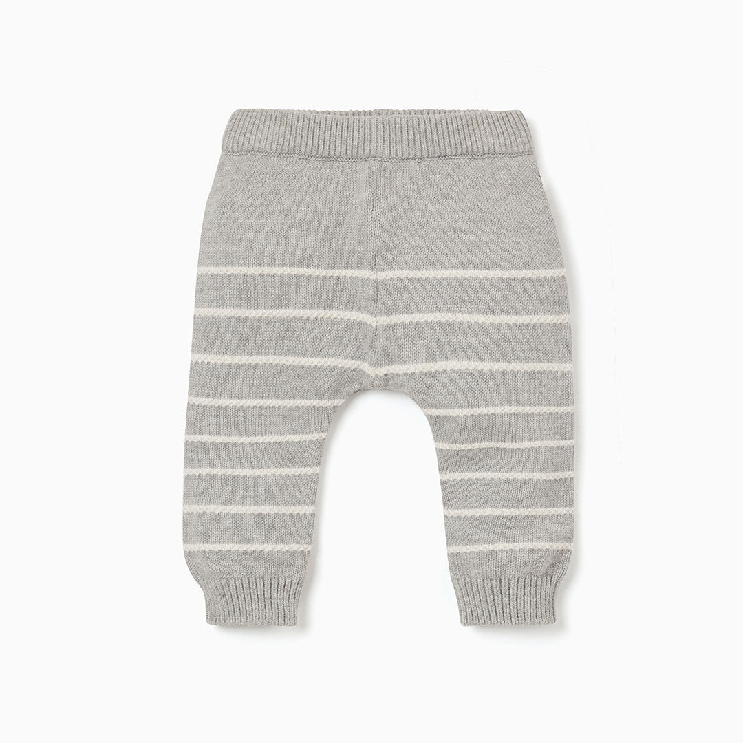 Knitted Stripe Joggers - Grey Stripe