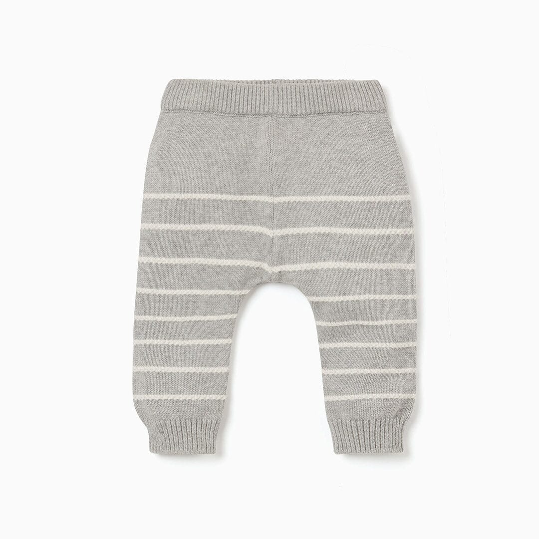 Knitted Stripe Joggers - Grey Stripe Joggers Mori