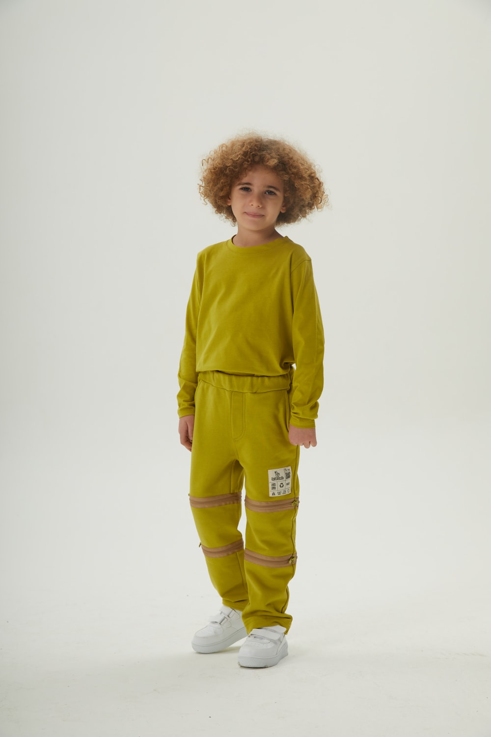 Relaxed Fit Long Sleeve with Elbow Pads - Lime