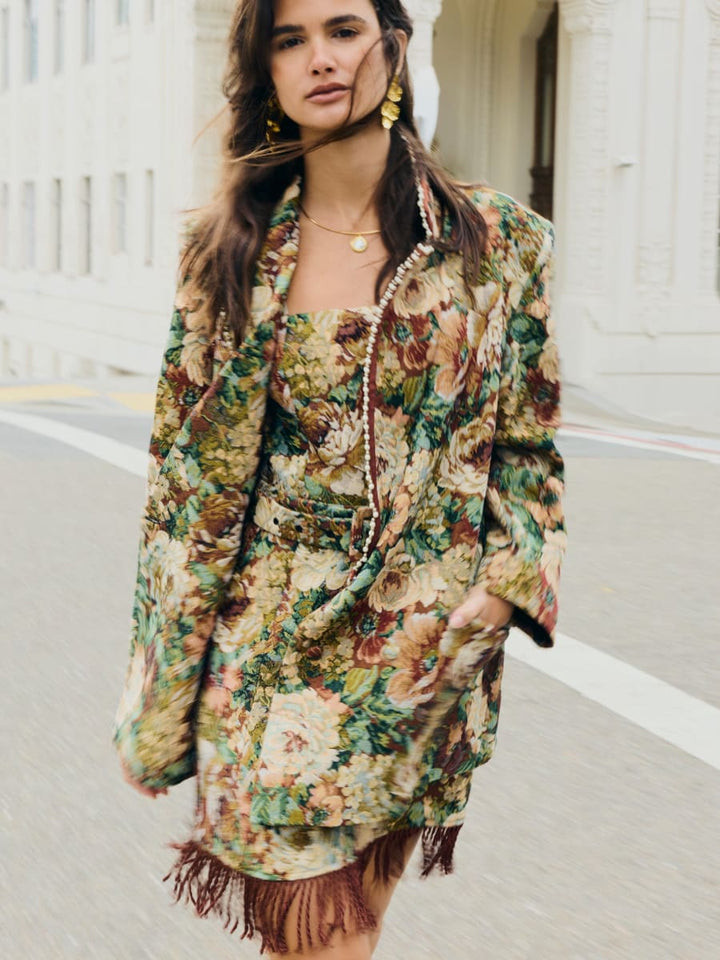 Sarah Bird Mini Dress - Flora Floral Jacquard