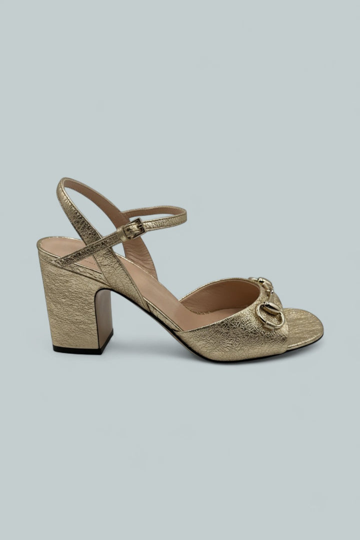 Metallic Galassia Lady Horsebit Sandals - Sun