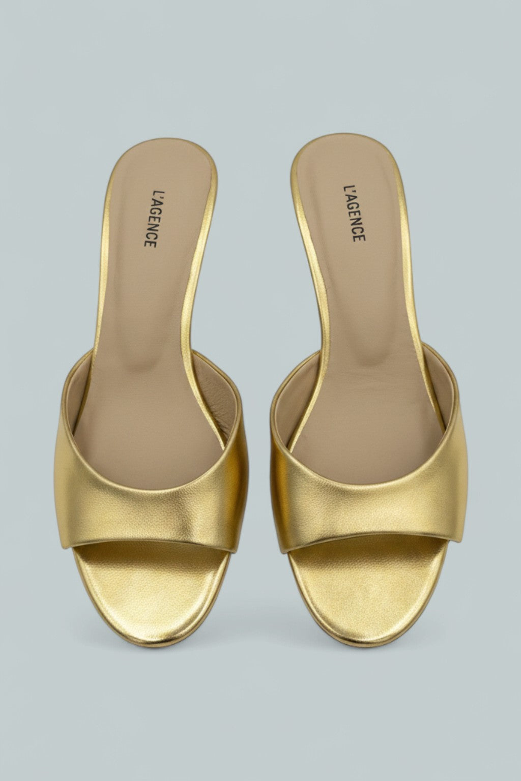 Arleen Kitten-Heel Mule - Gold Leather