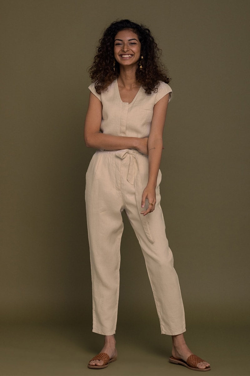 Evening Chai Jumpsuit - Neutral Beige