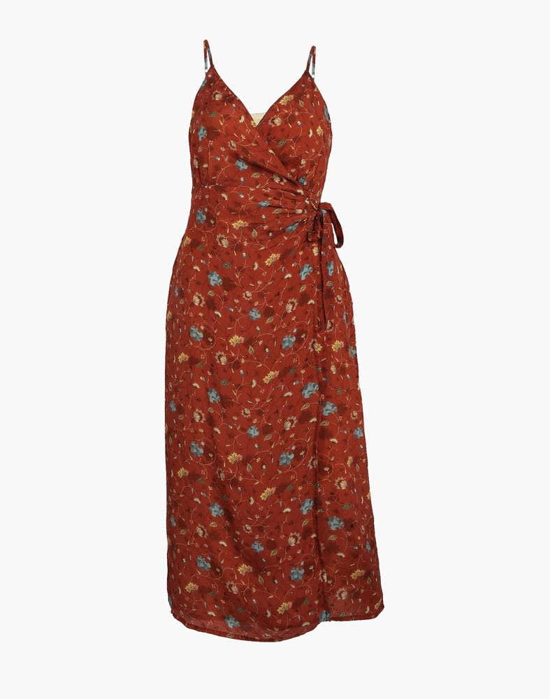 Strappy Wrap Dress - Red