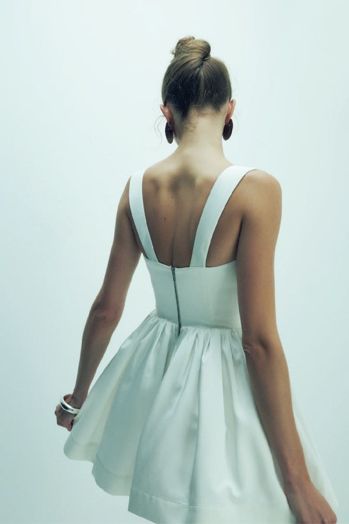 Leanne Satin Mini Dress - White