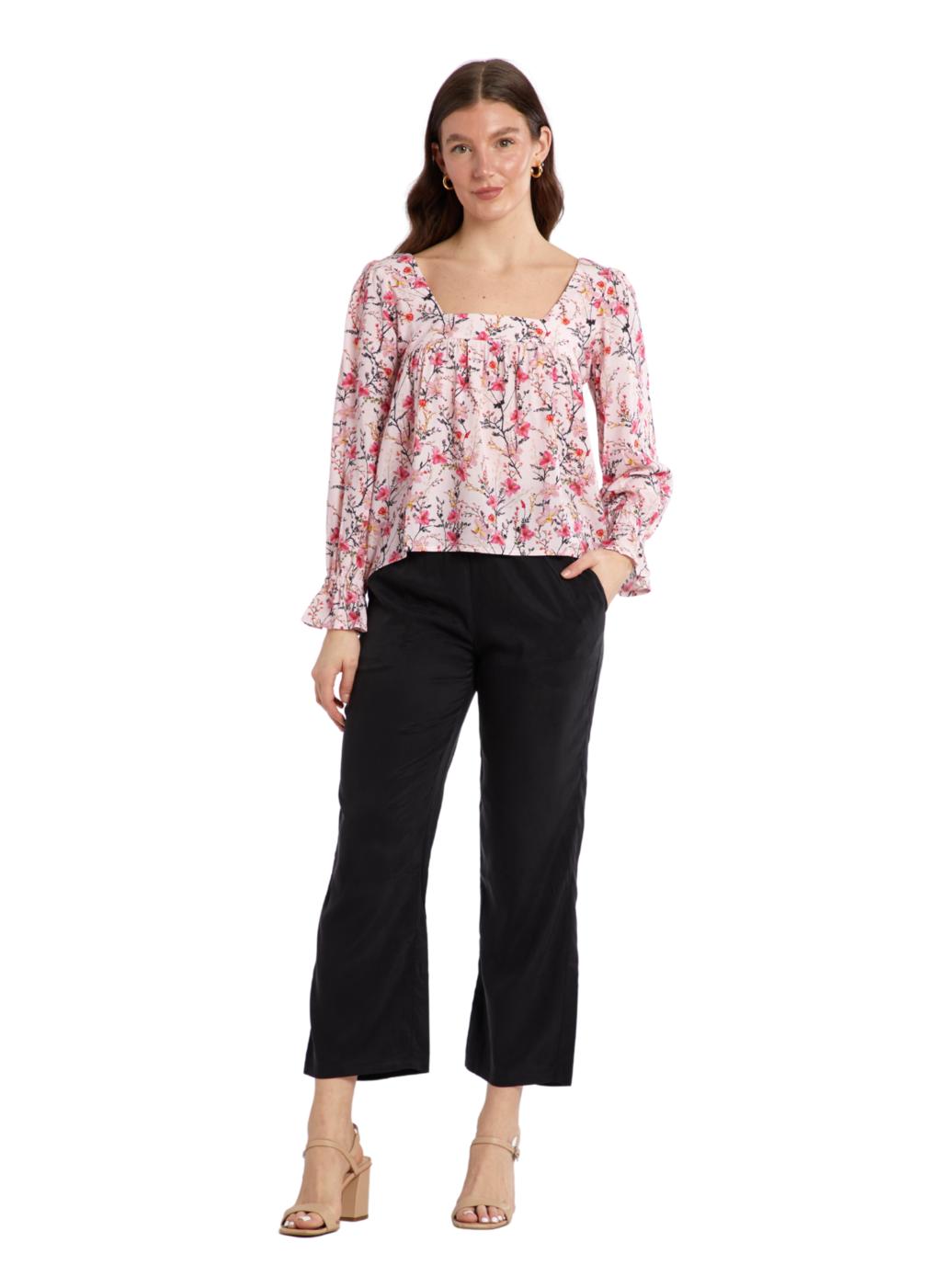 Peirson Top - Pink Florals