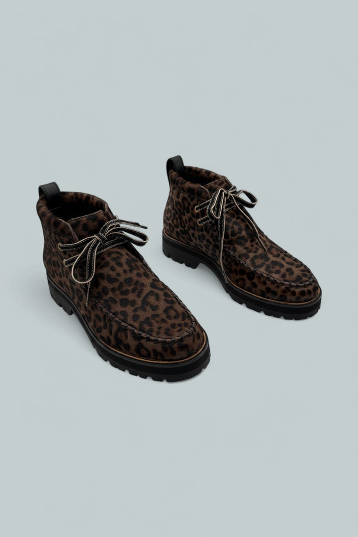 Women's Cameron Calf Hair Moccasin Booties - Leopard Calf Hair