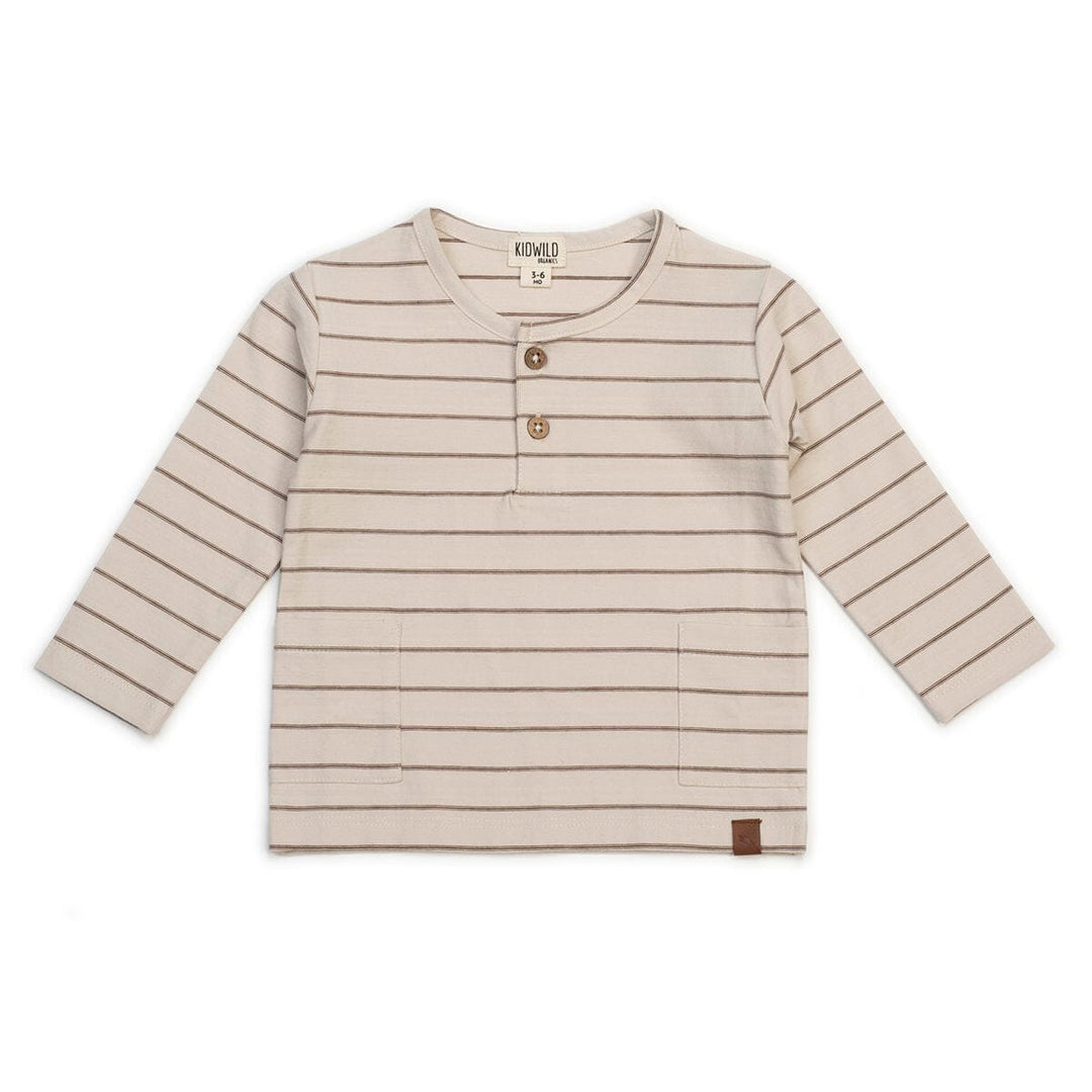 Organic Long Sleeve Top - Caramel Stripe