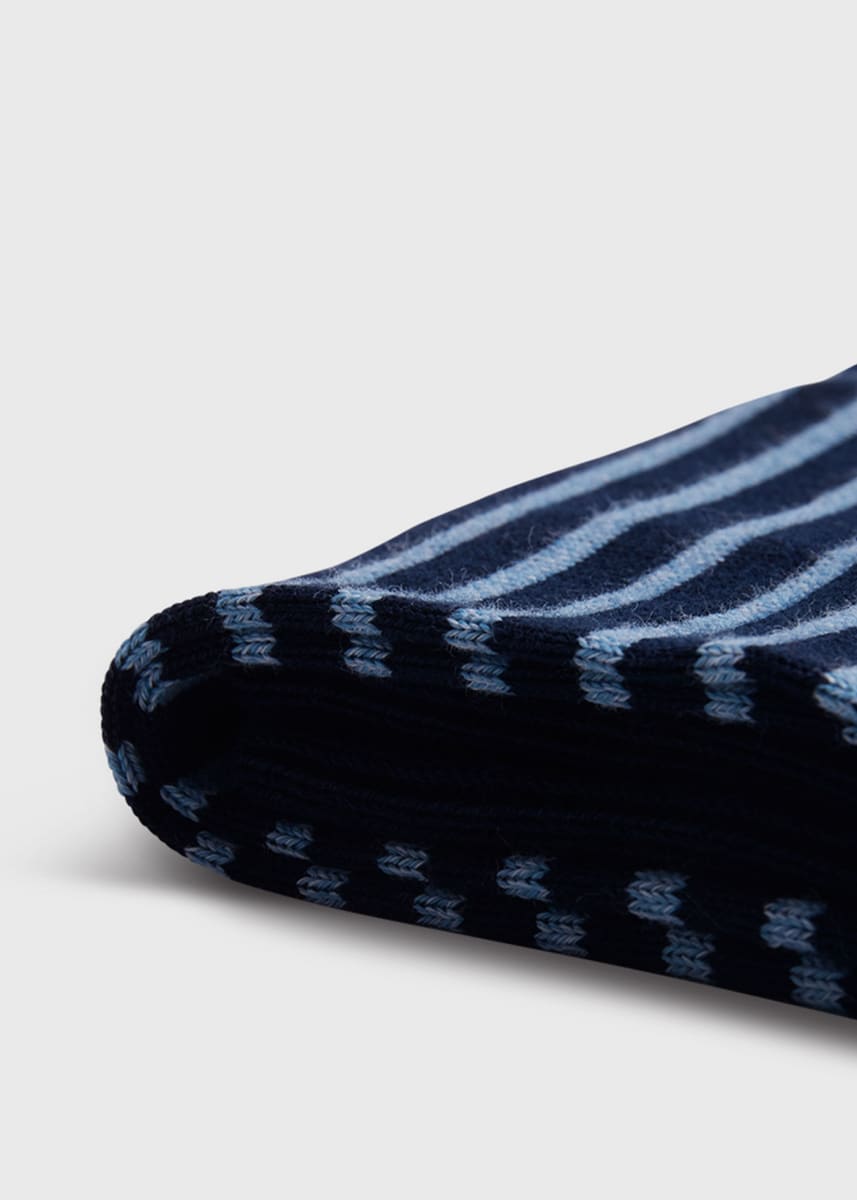 Horizontal Stripe Sock - Navy