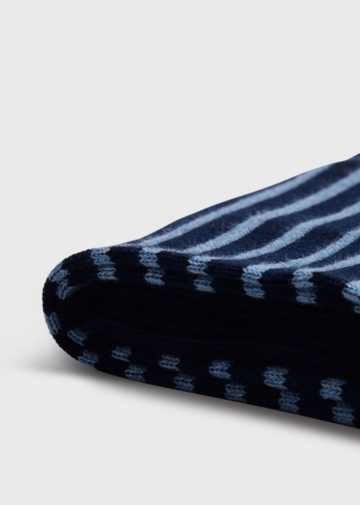 Horizontal Stripe Sock - Navy