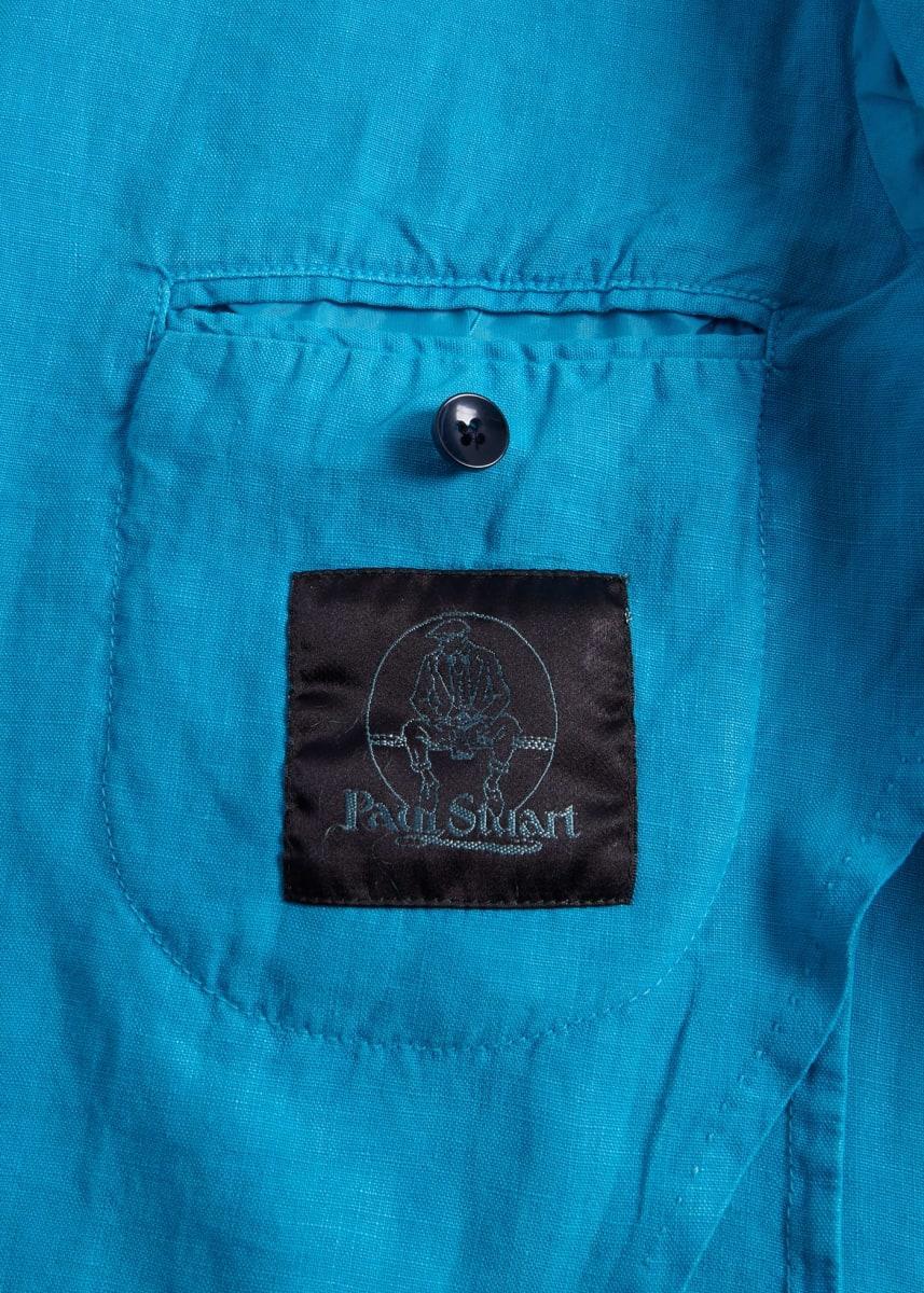 Linen Garment Dyed Jacket - Turquoise