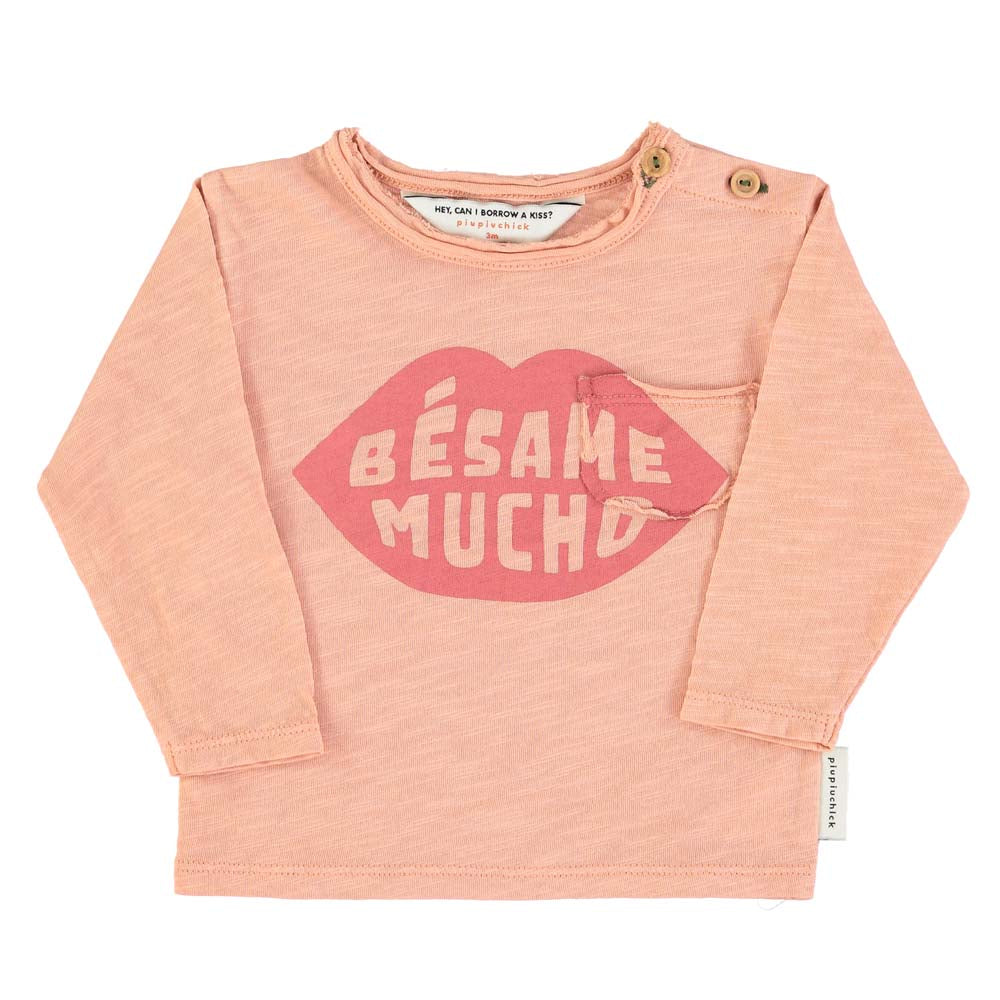 Baby Long Sleeve - Light Pink w/ "Bésame Mucho" Print