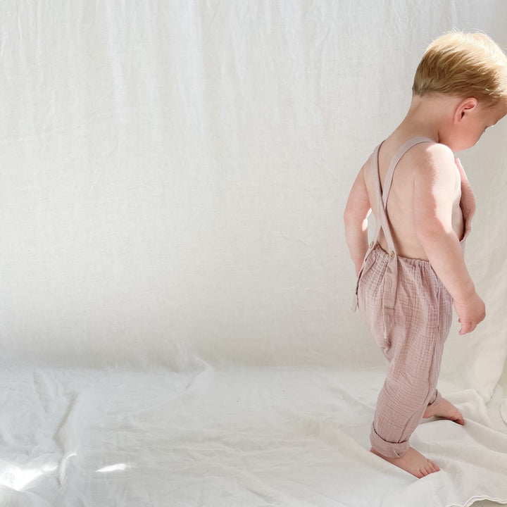 Cross Back Overall - Blush