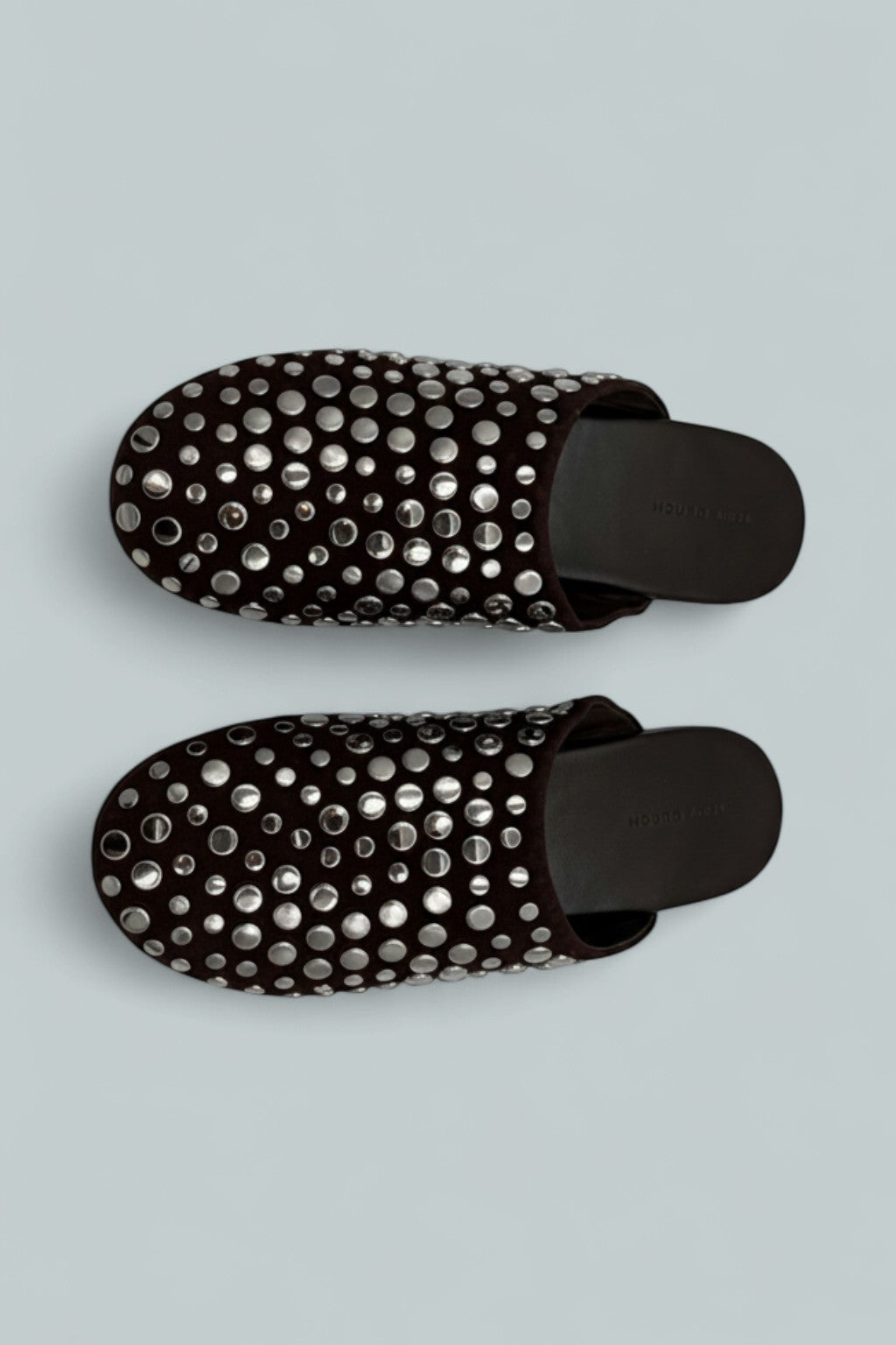Studded Mules - Dark Cocoa