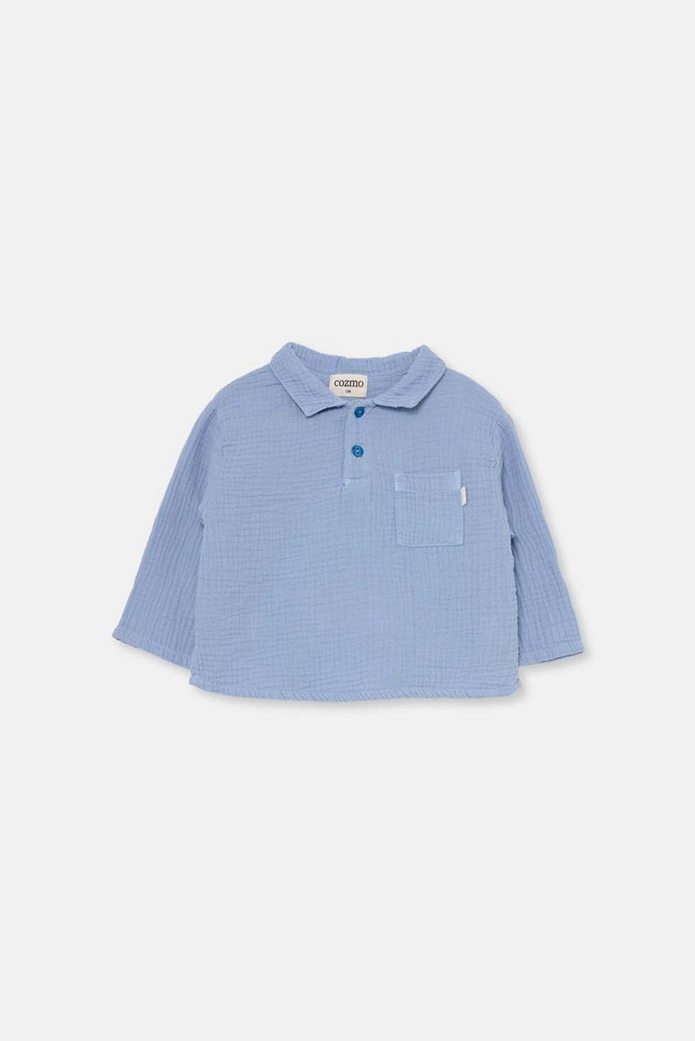 Textured Baby Shirt - Soft Blue