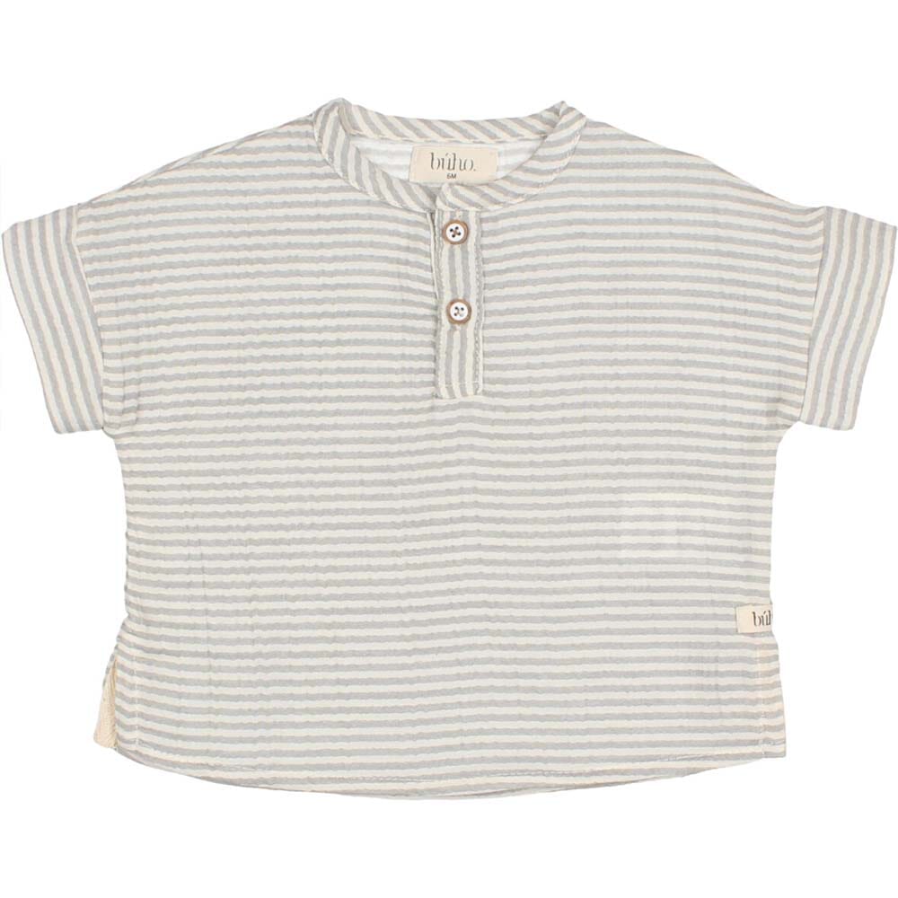 Baby Stripes Shirt - Light Grey Tops Buho 