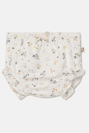 Muslin floral baby bloomers - Ivory